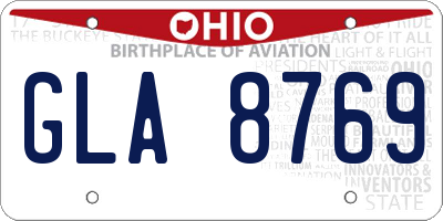 OH license plate GLA8769