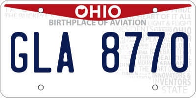 OH license plate GLA8770