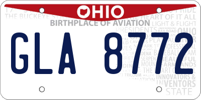 OH license plate GLA8772