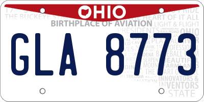 OH license plate GLA8773