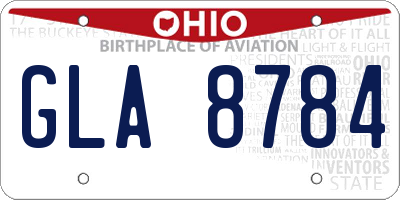 OH license plate GLA8784