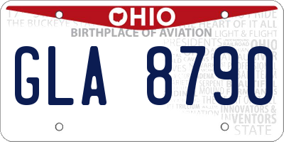 OH license plate GLA8790