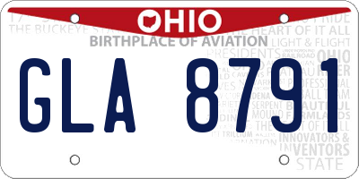 OH license plate GLA8791