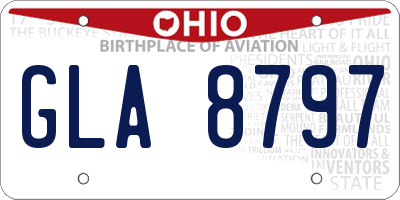 OH license plate GLA8797