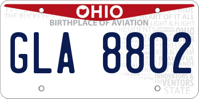 OH license plate GLA8802