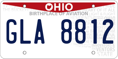 OH license plate GLA8812
