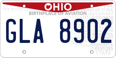 OH license plate GLA8902