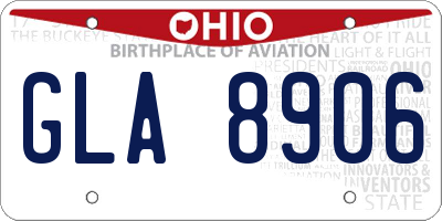 OH license plate GLA8906