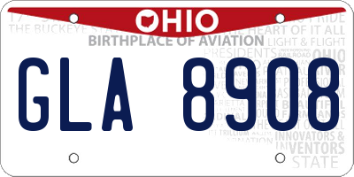 OH license plate GLA8908