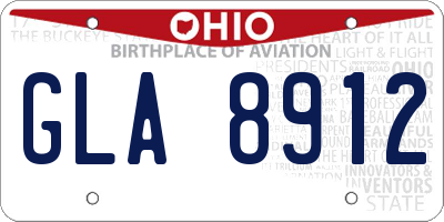 OH license plate GLA8912