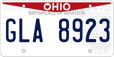 OH license plate GLA8923