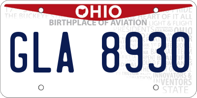 OH license plate GLA8930