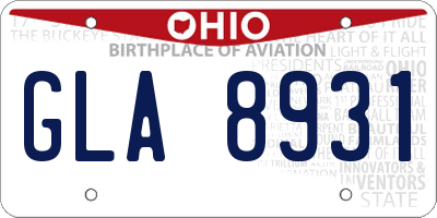 OH license plate GLA8931