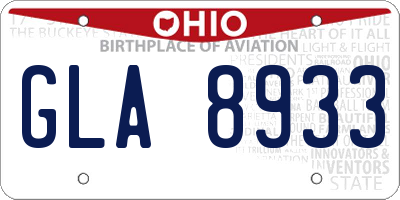 OH license plate GLA8933