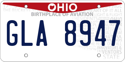 OH license plate GLA8947