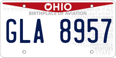 OH license plate GLA8957