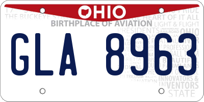 OH license plate GLA8963
