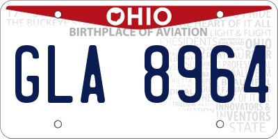 OH license plate GLA8964