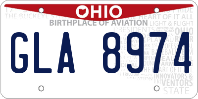 OH license plate GLA8974