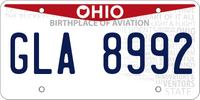 OH license plate GLA8992