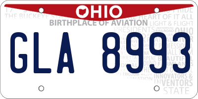 OH license plate GLA8993