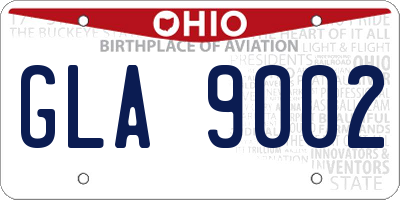 OH license plate GLA9002
