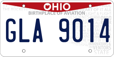OH license plate GLA9014