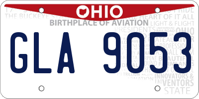 OH license plate GLA9053