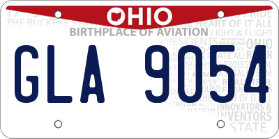OH license plate GLA9054