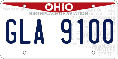 OH license plate GLA9100