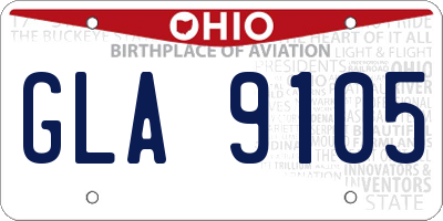 OH license plate GLA9105