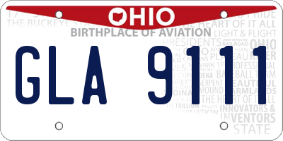 OH license plate GLA9111