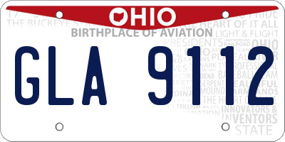 OH license plate GLA9112