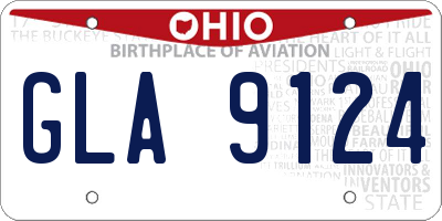 OH license plate GLA9124