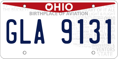 OH license plate GLA9131