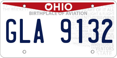 OH license plate GLA9132