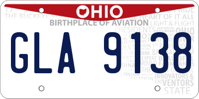 OH license plate GLA9138