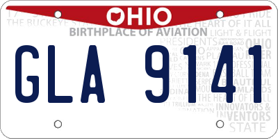 OH license plate GLA9141