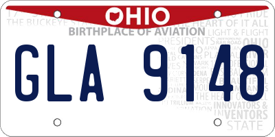 OH license plate GLA9148