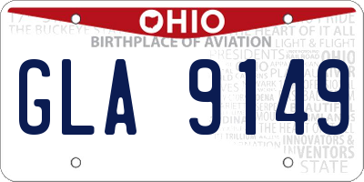 OH license plate GLA9149