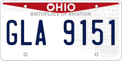 OH license plate GLA9151