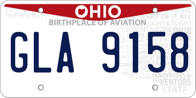 OH license plate GLA9158