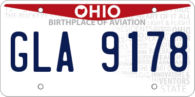OH license plate GLA9178