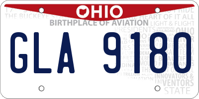 OH license plate GLA9180