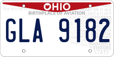 OH license plate GLA9182