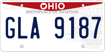 OH license plate GLA9187