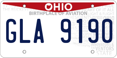 OH license plate GLA9190