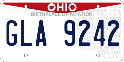 OH license plate GLA9242
