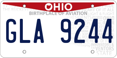 OH license plate GLA9244
