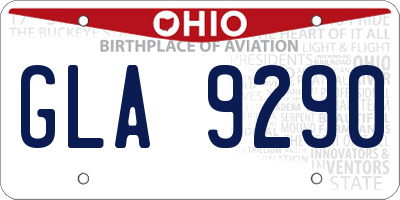OH license plate GLA9290